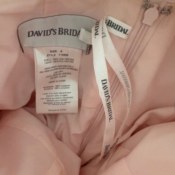 Light Pink Long Strapless Dress - David's Bridal - Size 8 - Picture 2 of 2